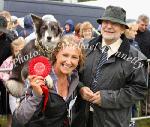 Anne Jennings, Irishtown pictured at Bonniconlon 61st Agricultural Show and Gymkhana with "Most Obedient Dog" (sponsored by Ballina Heating and Plumbing) and Dr Gerard Fleming, Galway (Judge). Photo: © Michael Donnelly