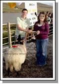 Gemma Patten presents the Patten's Bar Cup to Stephen Grealis, Currane for Best Ram Lamb (Confined) at the 21st Achill Sheep Show (Taispentas Caorach Acla 2007) at Pattens Bar, Derreens Achill. Photo:  Michael Donnelly