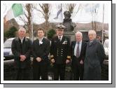 Pictured at the commemorations in Foxford Co Mayo Ireland to mark the 150th Anniversary of the death of Admiral William Brown, who was born in Foxford in 1777, from left: Anthony Ruane, A.B.S. and Oliver Murphy, PRO Admiral Brown Society Foxford; Commander Mark Mellett, Irish Naval Sevice, Kevin Sherry, Foxford last surviving member of the original Admiarl Brown Society in Foxford, and Paddy Naughton, community representative. Photo Michael Donnelly