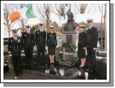 Commander Mark Mellett, and officer Cadets of the Irish Naval Sevice, pictured at the commemorations in Foxford Co Mayo Ireland to mark the 150th Anniversary of the death of Admiral William Brown, who was born in Foxford in 1777, Photo Michael Donnelly
