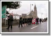 Lone Piper John Coll,  Mayo County Council leads the Tribute at the commemorations in Foxford Co Mayo Ireland to mark the 150th Anniversary of the death of Admiral William Brown, who was born in Foxford in 1777. Photo Michael Donnelly