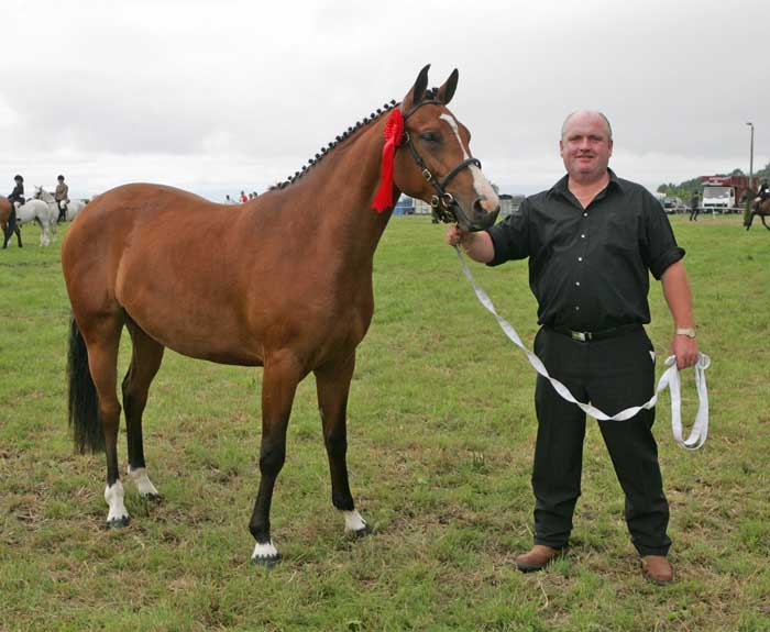 Luke Gibbons, Carrowkilleen, Claremorris, pictured with the Best 2 year old (Class 32) at the 88th Claremorris Agricultural Show. Photo:  Michael Donnelly

