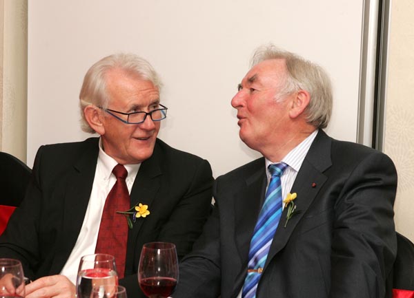 Former E.U. Commissioner Padraig Flynn, and Paddy Kelly CEO PREM Group, having a chat at the official opening of Days Hotel "The Harlequin", Castlebar. Photo:  Michael Donnelly