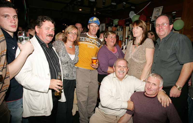 Group enjoying their last drink in the Humbert Inn, Castlebar on 3rd Sept 2006, note time on clock. Photo:  Michael Donnelly