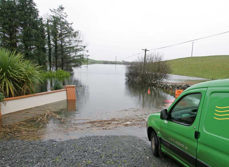 Floods Stopping traffic at Ballinacarra, Kilmaine, and some of the local farmers are forced to make a 15 mile mile trip to feed thier animals. Photo:  Michael Donnelly