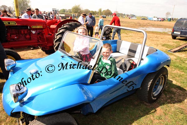 Isobella and Danny Jennings Rockfield Claremorris, tryout the VW Buggy at the 2009 Mayo County Ploughing Championships at Claremorris. Photo:  Michael Donnelly