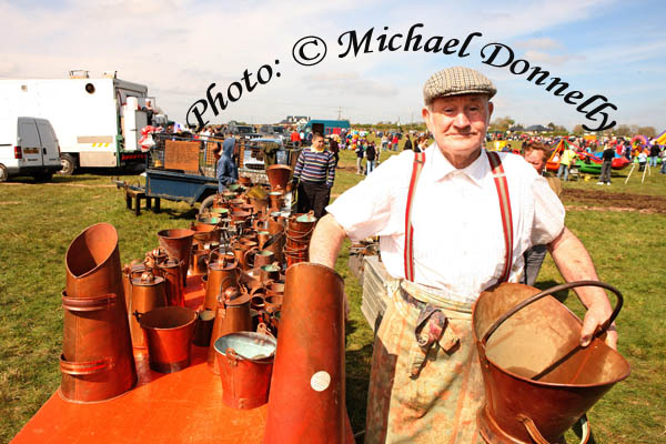 Terry Maughan, Ballyhaunis with a selection  of his copper utensils at the 2009 Mayo County Ploughing Championships at Claremorris. Photo:  Michael Donnelly