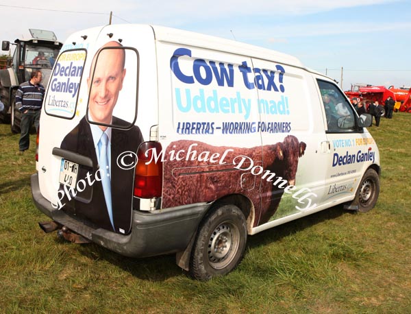 Everyone is getting in on the Election Run up, This van by Declan Ganley of Libertas stood out at the 2009 Mayo County Ploughing Championships at Claremorris. Photo:  Michael Donnelly