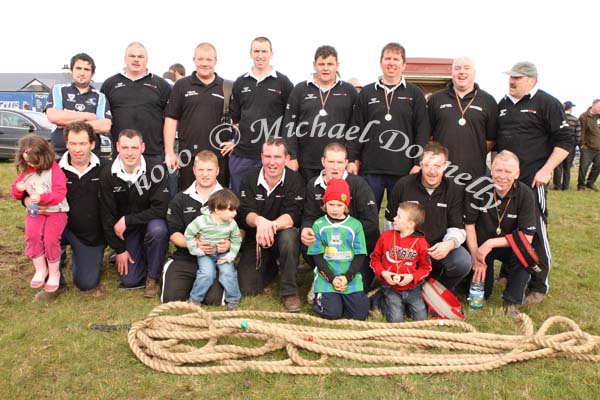 The Tug of War team  from Canavans Bar, Belclare, Tuam pictured after winning the Novice Competition at the 2009 Mayo County Ploughing Championships at Claremorris. Photo:  Michael Donnelly