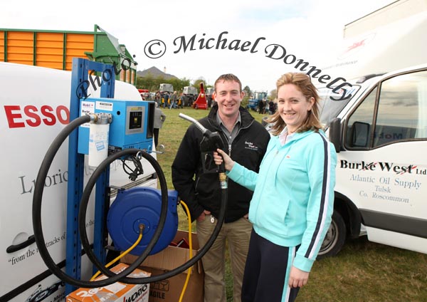 Tommy Joe and Michelle Burke of Burke West, Tulsk, pictured with the Diesel Pump filtering system at the 2009 Mayo County Ploughing Championships at Claremorris. Photo:  Michael Donnelly