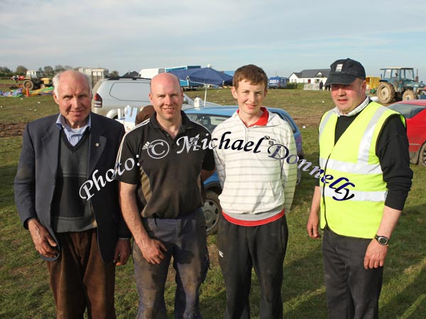 3 Generations of the Sheridan family took part in the 2009 Mayo County Ploughing Championships at Claremorris from left Paddy Sheridan, Tullyduff Kilmaine his son Gerry Sheridan and his grandson Geoffrey Sheridan pictured with John Joe Hughes Kilmaine, Committee. Photo:  Michael Donnelly