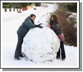 Jonathan and Jessica with their Monster Snowball. Photo:  Michael Donnelly