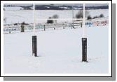 Castlebar Rugby pitch at Cloondesh after the snow fall on Friday last. Photo:  Michael Donnelly