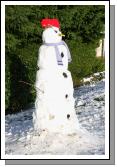 Snowman on roadside near Halfway House Islandeady (waits for a lift to Castlebar where the snow was much heavier) on Friday last. Photo:  Michael Donnelly