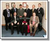 Directors of CBE pictured at the official opening and blessing of CBE's new Head Office and Research and Development Centre IDA Business Park Claremorris, front from left: Sean Kenna, Group Director; Archbishop of Tuam Dr Michael Neary, D.D., who performed the official opening and blessing; Seamus Murray, Financial Controller and group Director;  at back: James Forde, Dominic Feeney, Cathal Concannon, T.J. McHugh, John Henry and Michael Cattigan. Missing from photo was Kathleen Joyce-Tierney Director. Photo:  Michael Donnelly