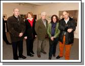 Pictured at the official opening in the Linenhall Arts Centre, Castlebar of "Ballinglen - the First 15 years", An exhibition of 25 works from the Collection of Ballinglen Arts Foundation, from left: Patrick Farragher, The Neale; Una Forde, Ballinglen Arts Foundation; Councillor Johnny Mee; Carol Hodder, Cork, and Stephen Cassol, Breaffy,  Photo:  Michael Donnelly