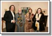 Pictured at the official opening in the Linenhall Arts Centre, Castlebar of "Ballinglen - the First 15 years", An exhibition of 25 works from the Collection of Ballinglen Arts Foundation, selected by Linenhall Arts Centre Chairman Eamon Smith, included in photo from left: Fionntan Gogarty, Michael and Deirdre Mullen Castlebar and Siobhan Sexton. Photo:  Michael Donnelly