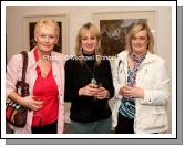 Helena Irwin, Dympna Smyth and Miriam Leonard Castlebar, pictured at the official opening of "Discovered Moments" an exhibition of recents works by Deirdre Walsh in the Linenhall Arts Centre Castlebar. The official opening was performed by Castlebar Author Michael Mullen. Photo:  Michael Donnelly
