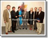 Pictured at the official opening of "Learning to Fly" an exhibition of work by Fabrizio Simeoni in the Linenhall Arts Centre, Castlebar, from left: Ger Reidy, Westport; Dermot Seymour, Alice Maher, Tipperary, Sean  Heala; Veronica Bolay, Fabrizio Simeoni, Artist; and Michael Larkin. Photo:  Michael Donnelly