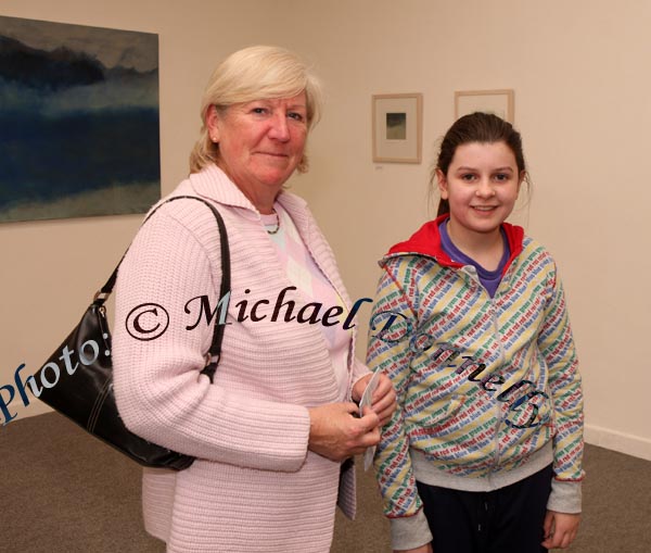 Regina Rogan and Katie Rooney Castlebar pictured at the official opening of "Soft Day, Thank God" an exhibition of recent paintings by Leah Begg in the Linenhall Arts Centre, Castlebar.Photo:  Michael Donnelly