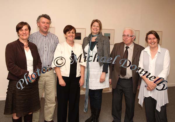Pictured at the official opening of "Soft Day, Thank God" an exhibition of recent paintings by Leah Begg in the Linenhall Arts Centre, Castlebar, from left: Therese Ruane, Snugboro, Ger Reidy, who performed the official opening; Caitrona Ruane, The Northern Ireland Education minister; Leah Beggs, Artist, Oughterard, Galway / Dublin; Sean  Heala, Achill and Castlebar and Marie Farrell, Director Linenhall  Art Centre, Castlebar  .Photo:  Michael Donnelly