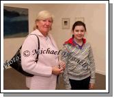 Regina Rogan and Katie Rooney Castlebar pictured at the official opening of "Soft Day, Thank God" an exhibition of recent paintings by Leah Begg in the Linenhall Arts Centre, Castlebar.Photo:  Michael Donnelly