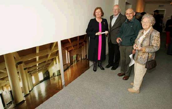 Pictured at the official opening Asylum, an exhibition by Artist Mary Kelly in the Linenhall Arts Centre, Castlebar, from left. Dr Patricia Noone who performed the official opening; Dr Michael Caulfield, and Dr Tom and Ursula Staunton.  Photo Michael Donnelly