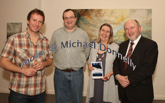 Pictured at the official opening of the exhibition of recent paintings by Michael McSwiney (Courtmacsharry West Cork), at the Linenhall Arts Centre, Castlebar, from left: Michael McSwiney, Artist; Eamon Smith, Chairman Linenhall Arts Centre, (who performed the official opening); Marie Farell, Director Linenhall Arts Centre and Cllr Michael Kilcoyne, Castlebar. The exhibition continues until 28 February. Photo:  Michael Donnelly