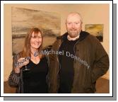 Susan Gilmartin, Sligo and John Thornton, Ballintubber/ Westport pictured at the Linenhall Arts Centre, Castlebar at the opening of an exhibition of recent paintings by Michael McSwiney (Courtmacsharry West Cork). Photo:  Michael Donnelly