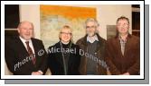 Pictured at the official opening of the exhibition of recent paintings by Michael McSwiney (Courtmacsharry West Cork), at the Linenhall Arts Centre, Castlebar, from left: Cllr Michael Kilcoyne, Regina and Martin McGarrigle, Castlebar and Michael Larkin, Ballyheane. The exhibition continues until 28 February. Photo:  Michael Donnelly