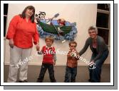 Pictured at the official opening of "The Owl and the Pussycat" by artists Cathy Hack & Grinne OReilly in the Linenhall Arts Centre; Castlebar, from left: Maura Connolly, Administrator, Linenhall Arts Centre and her nephew Peter Northime, (Belfast) Con Naughton and Orla Henihan, Arts Access Officer Linenhall Arts Centre. Photo:  Michael Donnelly