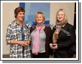 Pictured at the official opening of "Intimate Ground", an exhibition of atmospheric paintings by artist Stephen Rinn, in the Linenhall Arts Centre Castlebar, from left: Lucy Sutton, Dublin, Anna O'Mahony, Cork and Linda Duffy Dromore West Co Sligo. Photo:  Michael Donnelly .