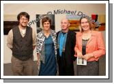 Pictured at the official opening of "Intimate Ground", an exhibition of atmospheric paintings by artist Stephen Rinn, in the Linenhall Arts Centre Castlebar, from left: John Mulloy, Westport, who performed the official opening; Lucy Sutton, Stephen Rinn, Artist and Marie Farrell, Director Linenhall Arts Centre Castlebar. Photo:  Michael Donnelly