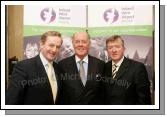 Deputy Enda Kenny, Leader of Fine Gael pictured with Joe Kennedy chairman of Ireland West Airport Knock and Deputy John Perry TD at the launch of scheduled Transatlantic Services to New York and Boston. Photo:  Michael Donnelly