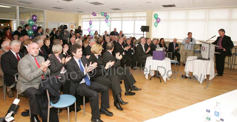 Liam Scollan, Managing Director of Ireland West Airport, Knock speaking at the launch of scheduled Transatlantic Services to New York and Boston. Photo:  Michael Donnelly