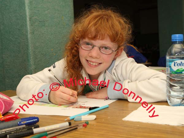 Aoife Gilmartin in action in the U-12 Art Competition at the HSE Community Games National Finals in Mosney. Photo:  Michael Donnelly