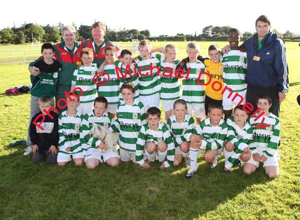 Castlebar U-12 Boys Soccer team and management pictured after defeating Lucan Dublin at the HSE Community Games National Finals in Mosney, Photo:  Michael Donnelly