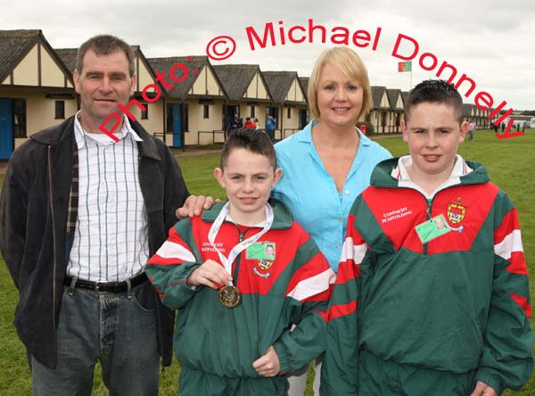 Pat, Joseph Loretta and Patrick Murphy, Kilmaine pictured after Joseph won a Gold medal in the U-14 Art competition in the final at the HSE Community Games National Finals in Mosney, Photo:  Michael Donnelly