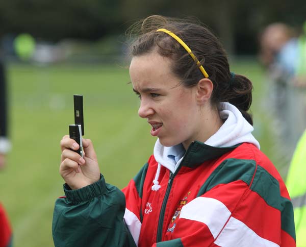 Lauren Mannion, Balla, records Balla Soccer girls in action at the HSE Community Games National Finals in Mosney, Photo:  Michael Donnelly