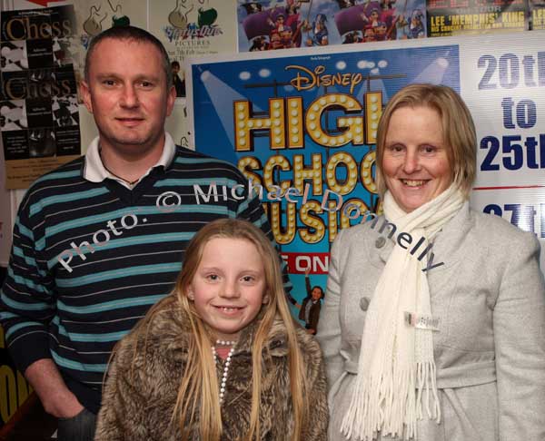 Mark Winters pictured with Erin and Anne O'Reilly, Castlebar at "High School Musical" in Castlebar Royal Theatre. Photo:  Michael Donnelly

