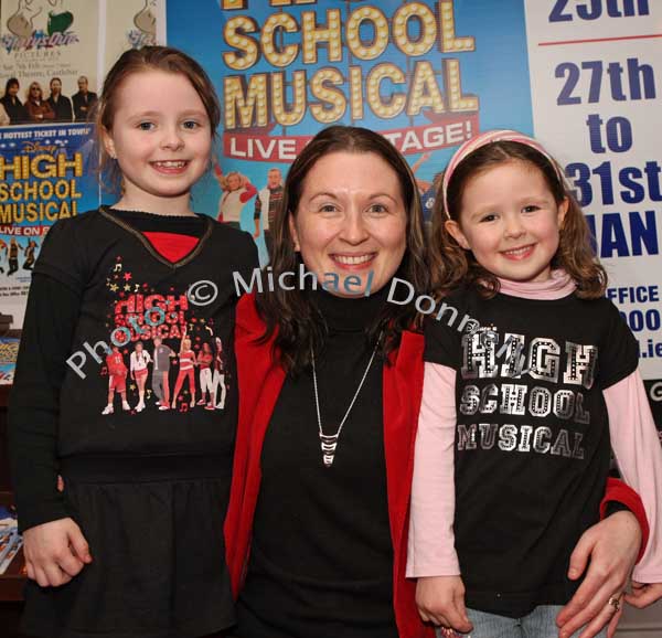 Rachel, Siobhan and Sophie Heneghan, Castlebar pictured at "High School Musical" in Castlebar Royal Theatre. Photo:  Michael Donnelly