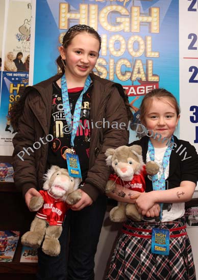Kaitlyn Ruddy Bangor Erris, pictured with Claire Ruddy Ballycroy, at "High School Musical" in Castlebar Royal Theatre. Photo:  Michael Donnelly