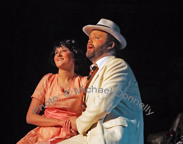 Debbie McCole as Yum-Yum and Niall Conway as Nanki-Poo in a scene from Ballinrobe Musical Society production of "Hot Mikado" in Ballinrobe Community School, last Sunday night, the production is staged every night till Saturday 24th February. Photo:  Michael Donnelly