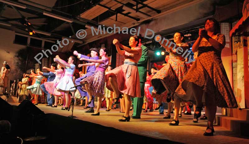 A scene from Ballinrobe Musical Society production of "Hot Mikado" in Ballinrobe Community School, last Sunday night, the production is staged every night till Saturday 24th February. Photo:  Michael Donnelly