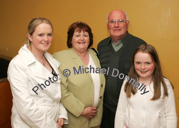 Darina , Geraldine, Declan and Karen Hynes Straide, pictured at the Sir James Galway Concert in the TF Royal Theatre, Castlebar. Missing from photo was Michelle Hynes who assisted Sir James Galway on stage. Photo:  Michael Donnelly
