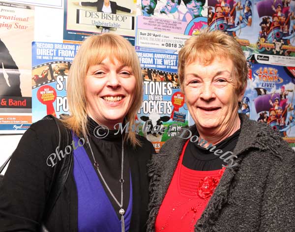Jackie Treacy, Moneygall Nenagh and her mother Valerie O'Hanlon, Moneygall, pictured at the Joe Dolan Reunion Show in the TF Royal Theatre Castlebar. Photo:  Michael Donnelly