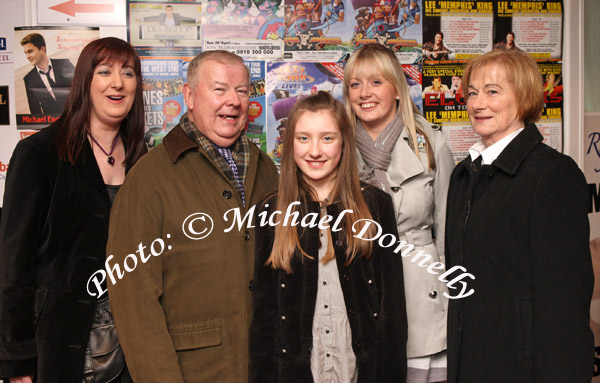 Pictured at the Joe Dolan Reunion Show in the TF Royal Theatre Castlebar, from left: Aisling Durcan Gilboy, John Durcan, Fionnuala  Durcan, Alannah Durcan Gilboy and Maura  Durcan, Castlebar.  Photo:  Michael Donnelly