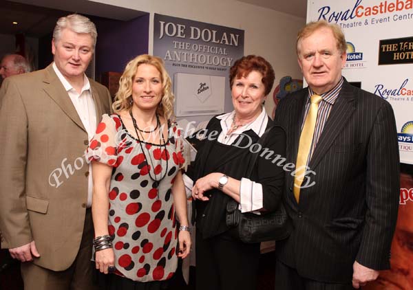 Pictured at the Joe Dolan Reunion Show in the TF Royal Theatre Castlebar, from left: George and Brenda Craig, Charlestown, Maureen Henry, Galway and James Cafferty, Irish Show Tours. Photo:  Michael Donnelly