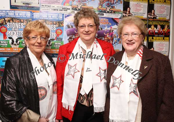 Ardent Joe Dolan Fans, who belong to the exclusive club of "Joe Dolan Tie owners", pictured at the Joe Dolan Reunion Show in the TF Royal Theatre Castlebar, from left: Kay Lynch, Dunleer Co Louth, Una Clerkin, Dundalk, and Bridie Masterson, Clones Co Monaghan. Photo:  Michael Donnelly