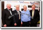 Pictured at the Joe Dolan Reunion Show in the TF Royal Theatre Castlebar,m  from left: Chris Feerick, Kiltimagh, Sean Casey, Mullingar; Paul Claffey, Mid West Radio; and James Cafferty, Irish Show Tours, Dublin. Photo:  Michael Donnelly